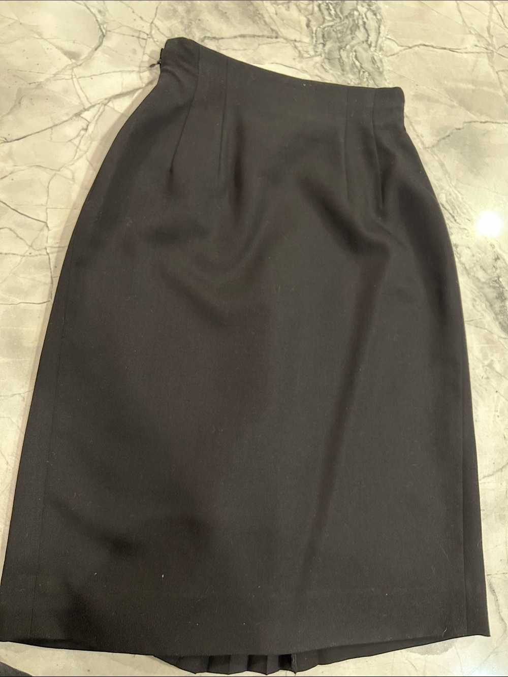 Christian Dior Black Pleated Front Midi Skirt with Gold Buckle - Picture 3 of 4